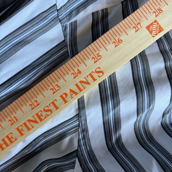 Crazy Horse Size XL Striped Silver & White Shiny Dress Shirt Button Down NWOT - Picture 16 of 16